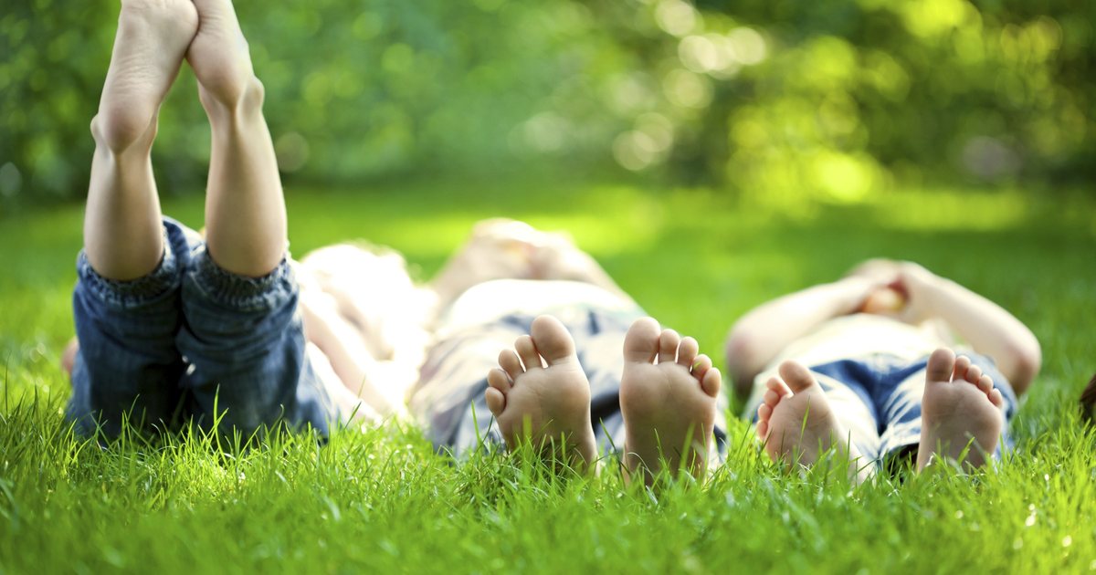 People resting on the grass